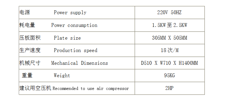 下熱式吸塑封口機(jī)參數(shù) 下熱式吸塑封口機(jī)參數(shù)